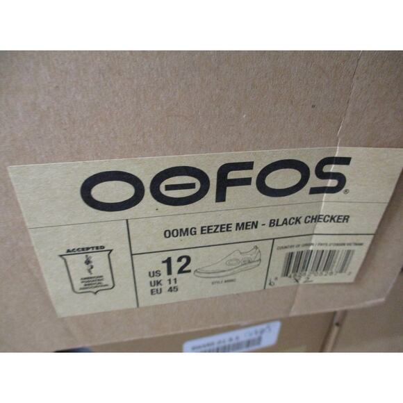 OOFOS OOMG Eezee Slip On Black Checkerboard Shoes Recovery Comfort Mens Sz 12 main image 7
